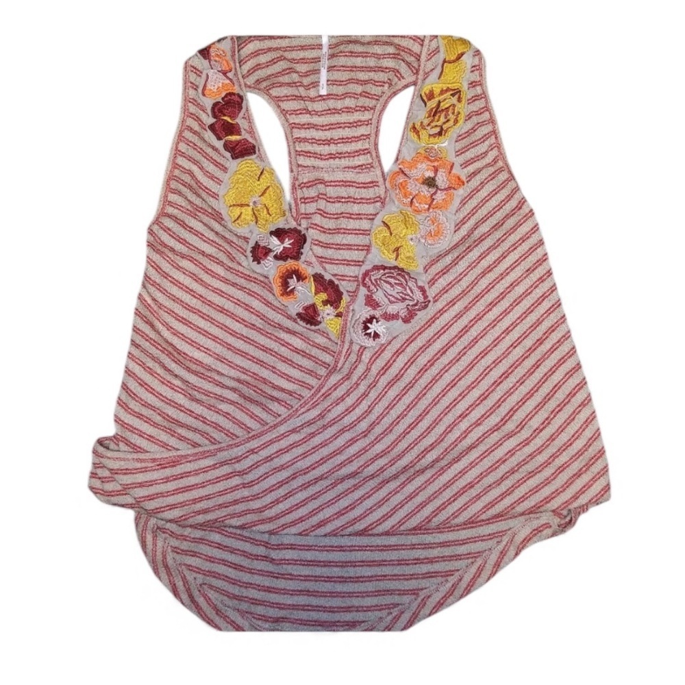 Free People | Orange Striped Boho Tank Sz S